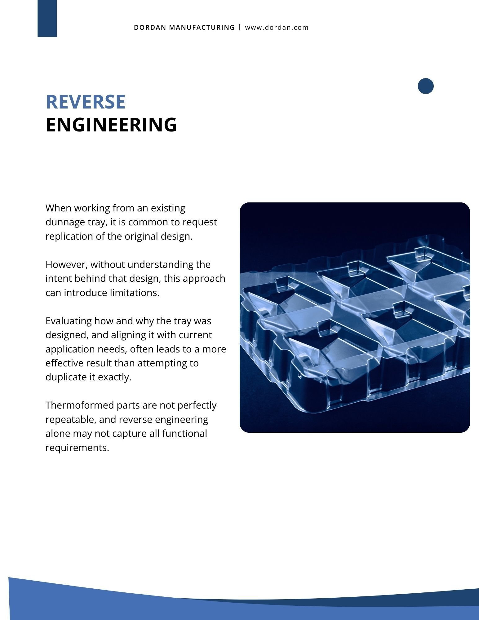 Reverse engineering dunnage trays
