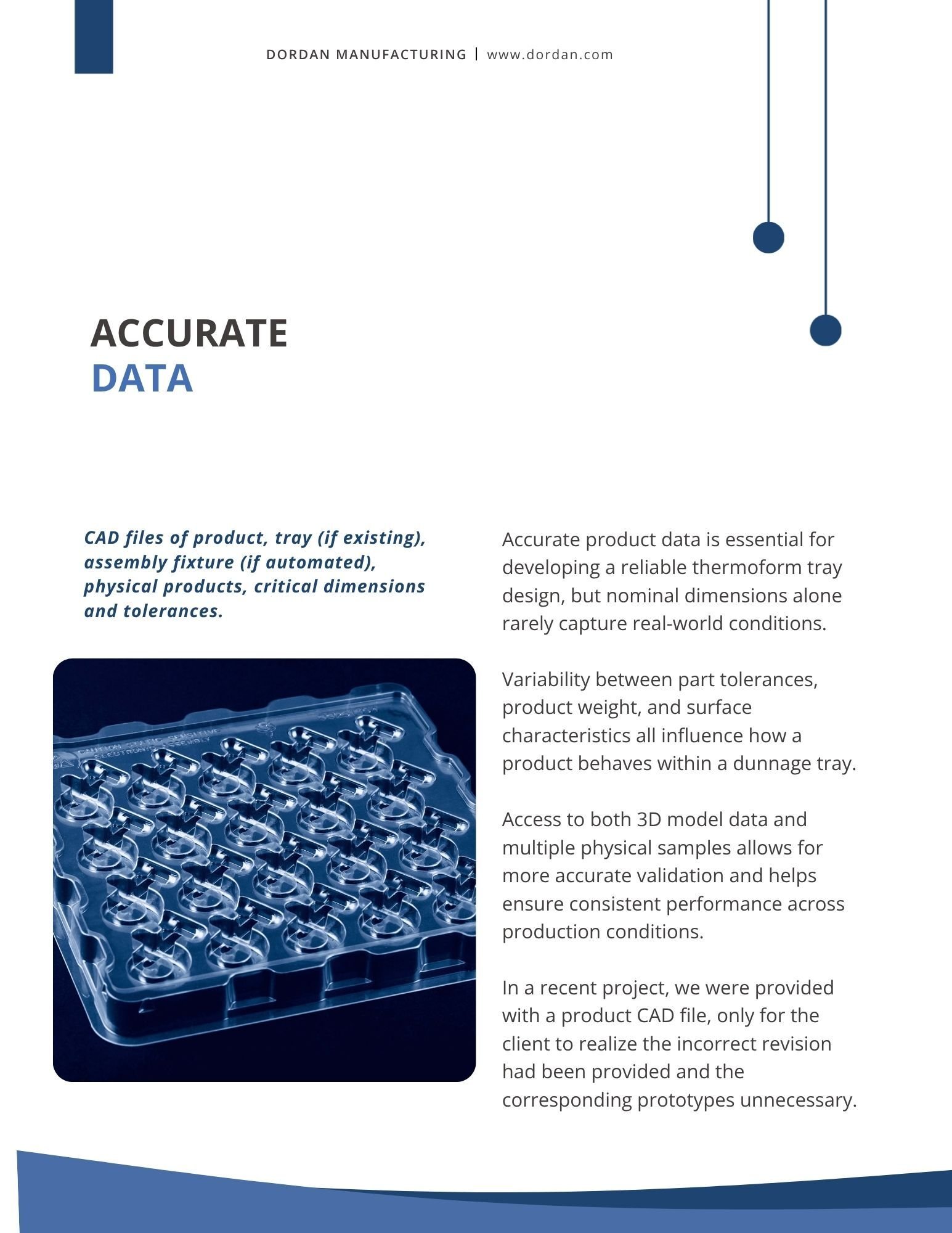designing dunnage trays and the need for accurate data