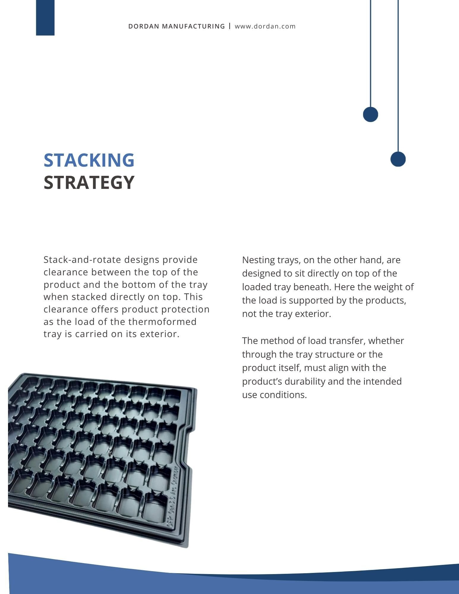 dunnage tray stacking and nesting design