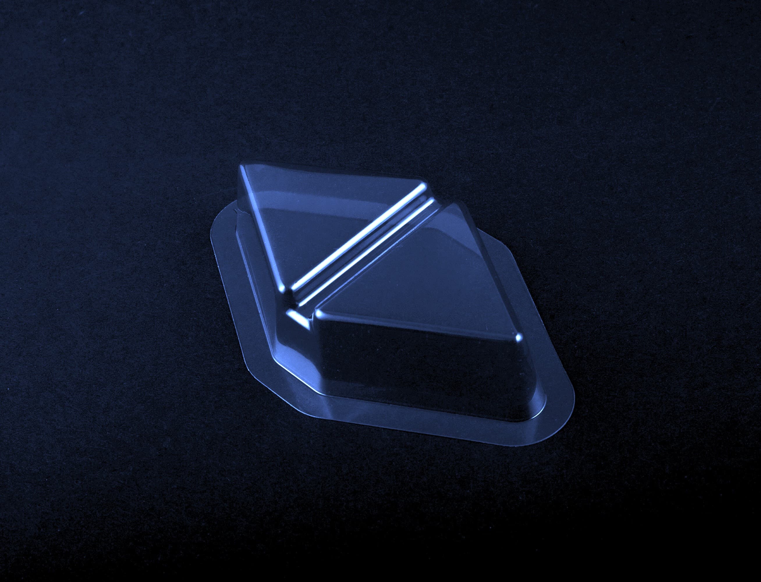 blue compressed blister