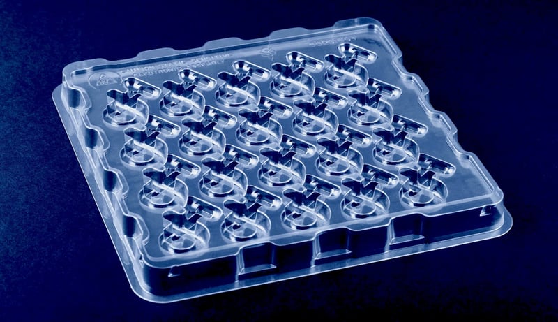 Thermoformed industrial dunnage tray