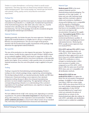 medical packaging pricing download