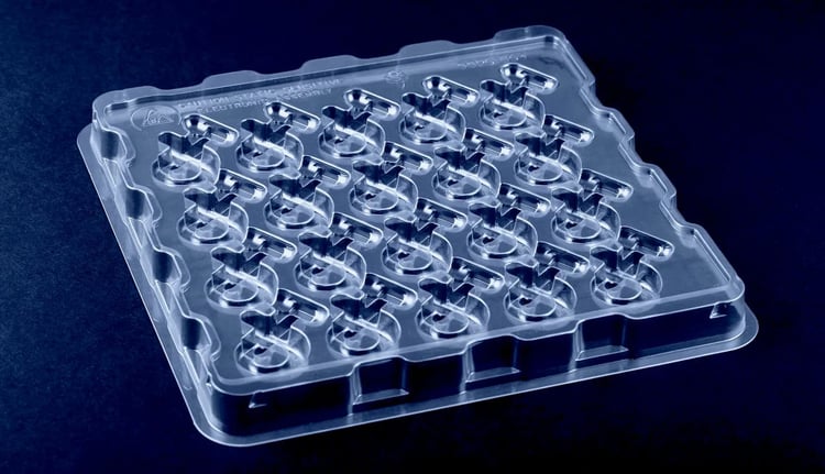 Thermoformed assembly tray
