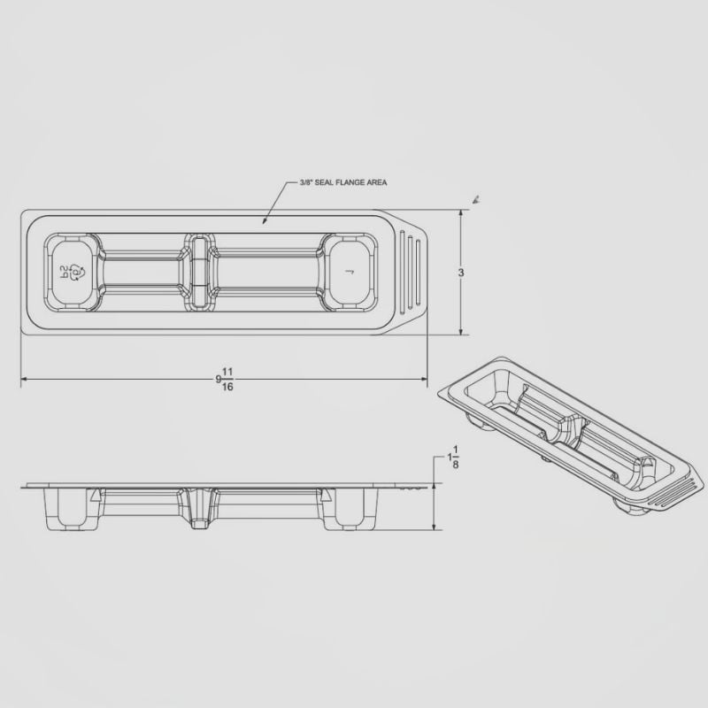 Medical device tray engineering drawing