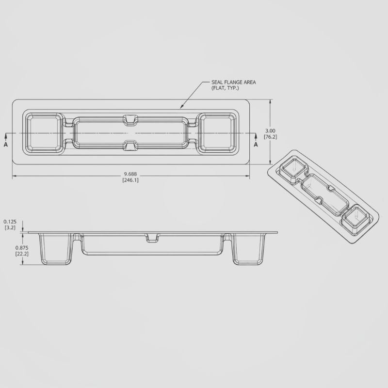 medical blister engineering drawing