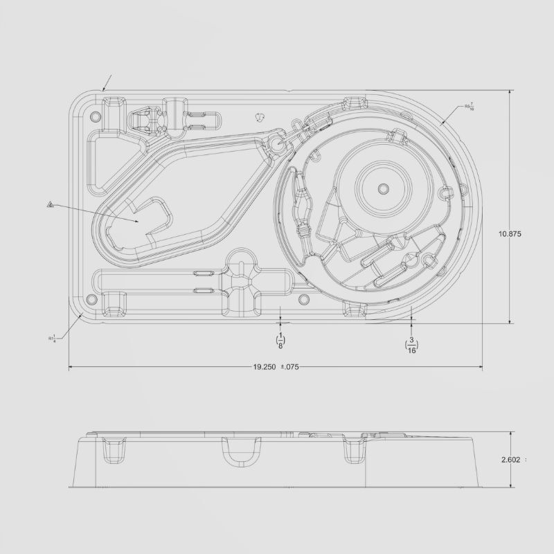 medical tray engineering drawing