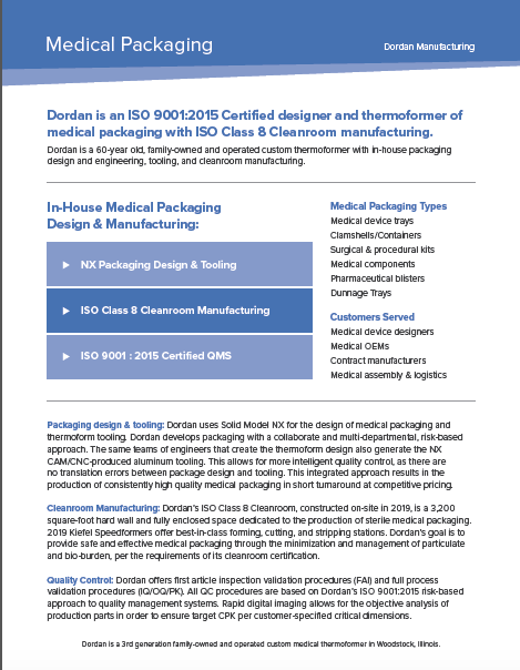 Download Dordan's medical packaging fact sheet